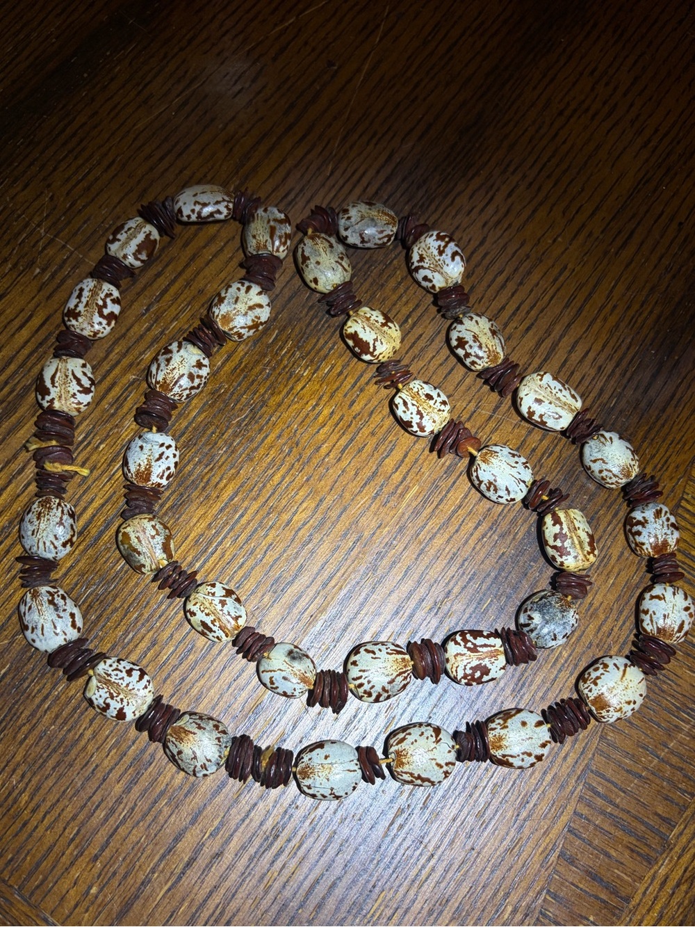 Vintage 1970s African Crafted Painted Speckled Bean Bead